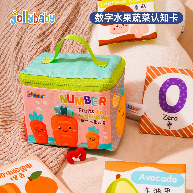 Jollybaby Baby Early Learning Cognitive Burka Juguetes para bebés lavables no desgarridos Juguetes para ver tarjetas de alfabetización