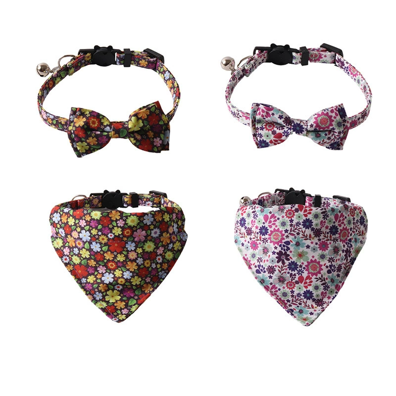 Aminger Новые товары для домашних животных Дизайн Цвет Цветочный кошачий воротник Лук Подсолнечник Треугольник Полотенцесушитель