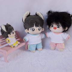 10cm 20cm Cotton Doll Clothes 15cm Plush Doll T-shirt Versatile Cute Color-blocked Base Shirt