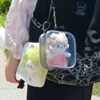 10cm ребенок выходит из сумки пвх прозрачная сумка куклы должны помочь хлопчатобумажные куклы показать сумку для хранения оптом