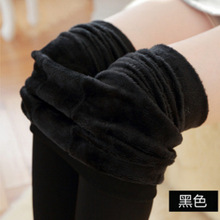秋冬加绒加厚打底裤200克女珍珠绒一体裤高腰大码踩脚保暖裤批发