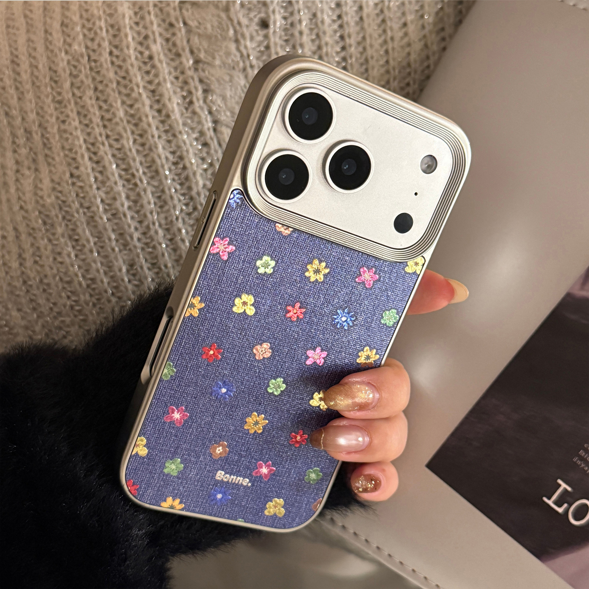 Coque de protection en cuir à motifs fleurs pour iphone_voghion.com