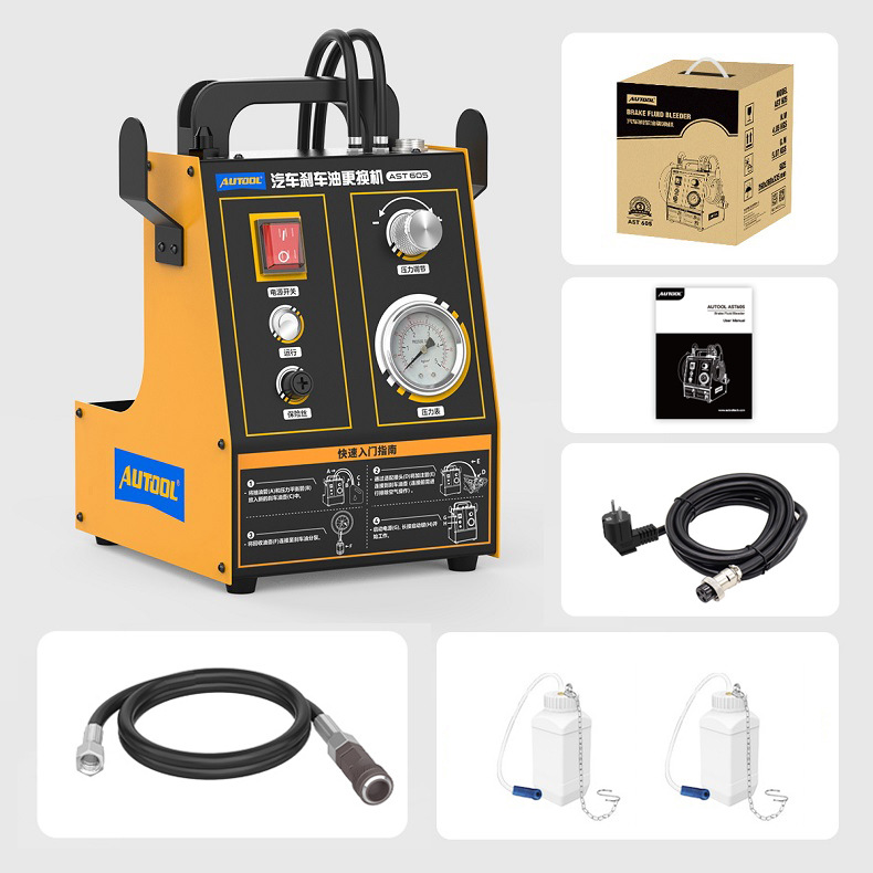 Máquina de Cambio de Líquido de Frenos para Automóviles AutoolAST605, Cambio de Aceite de Ajuste Automático Tipo Pulso, Especializada para Reparación y Mantenimiento de Automóviles.
