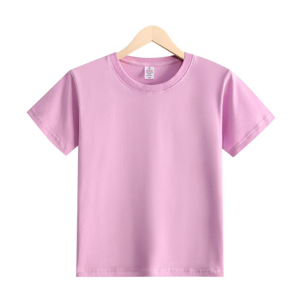 남아 및 여아용 맞춤형 아동용 티셔츠, 라운드 넥, DIY 탑, 유치원 교복, 활동복, 로고 인쇄 가능