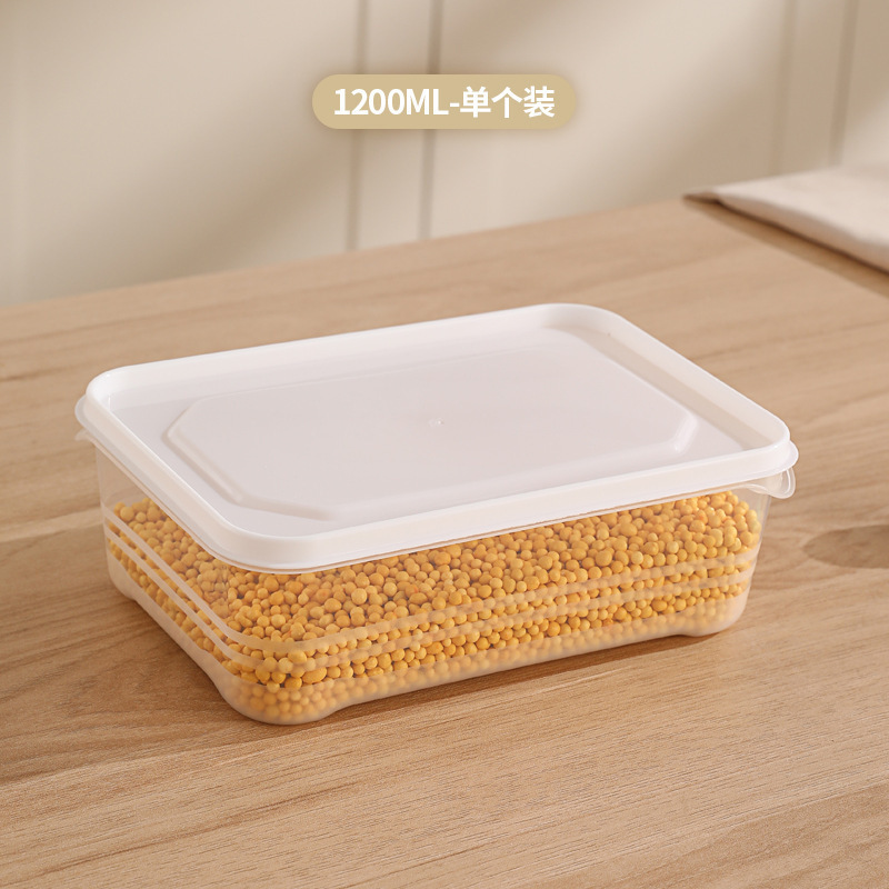 Granos gruesos contenedor de granos gruesos contenedor de sellado de grado alimenticio plástico transparente caja de almacenamiento cuadrada contenedor de almacenamiento de bocadillos