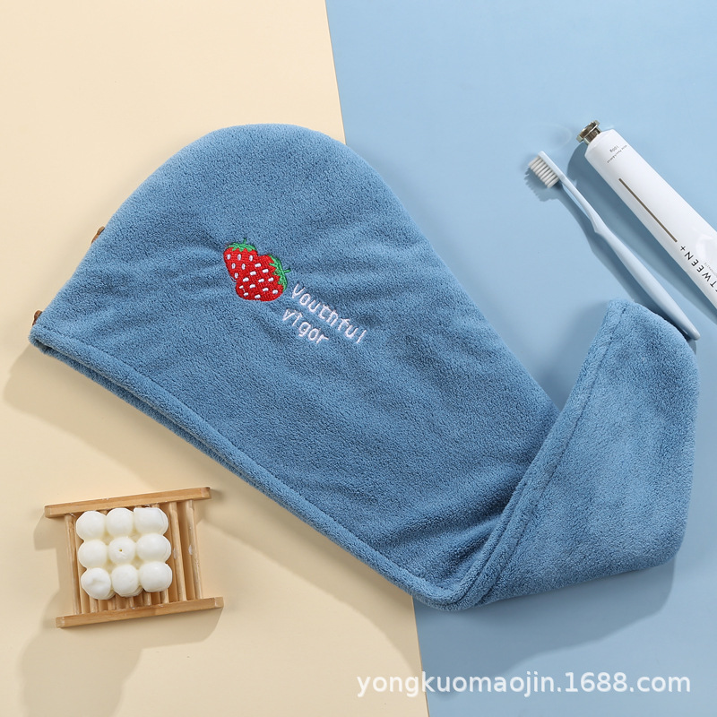 サンゴの毛の刺繍の女性の新型の乾いた髪の帽子の吸水の速乾の包頭のタオルの日用の家庭は毛を落とさないで頭巾を拭きます。|undefined