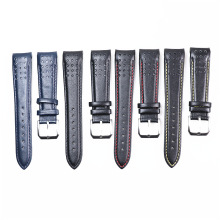 牛皮表带适用于精工手表皮带弧形接口21mm黑色蓝色腕带手表配件