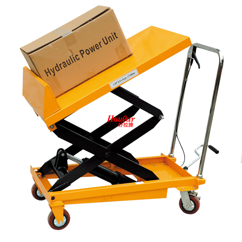 PTX300手动液压平台车可倾斜平台300kg升1.4米手动可倾斜平台