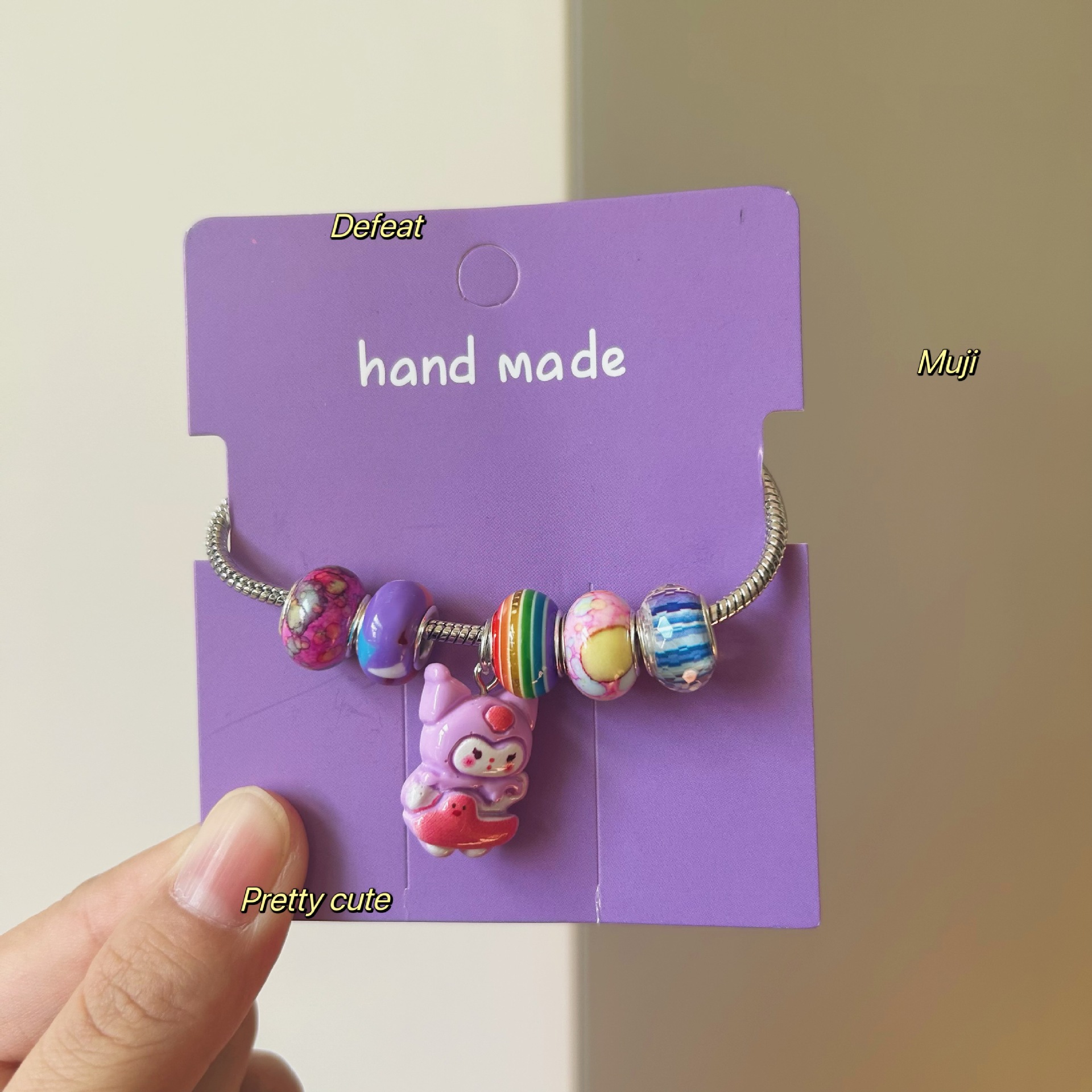 Caricatura infantil Kuro jade pulsera arroz pulsera niña niña amor hermoso vestido colgante pulsera