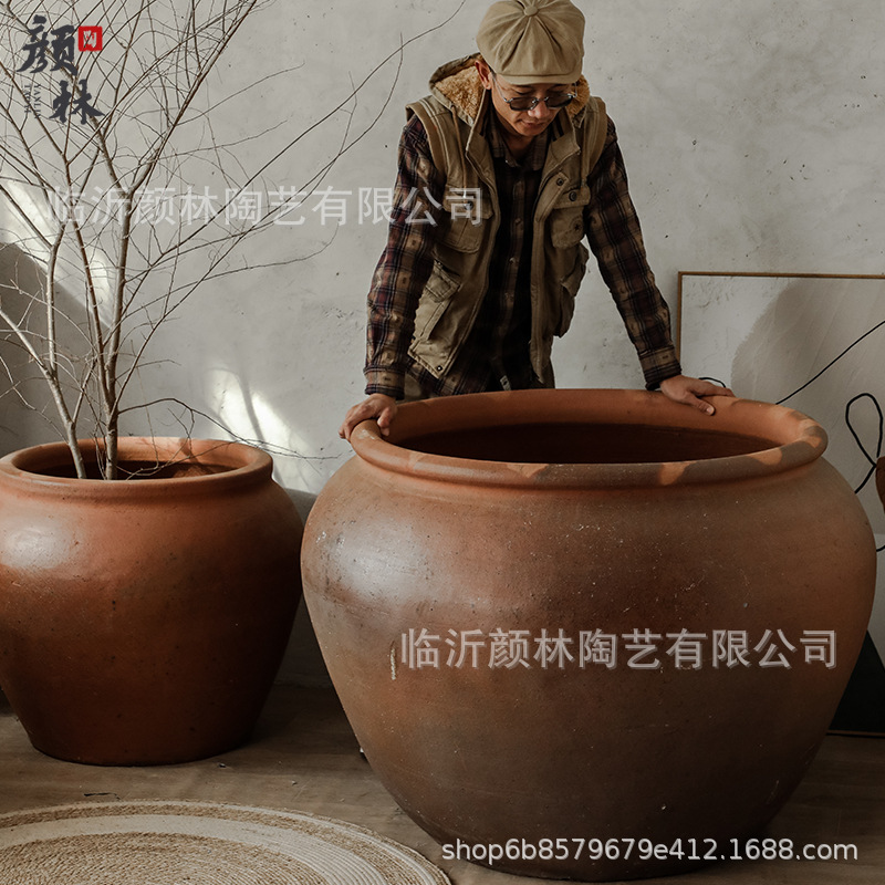 Árboles de plantación gran maceta de árboles de plantación gran maceta de árboles de plantación popular retro maceta de cerámica hecha a mano hotel paisaje maceta de árboles