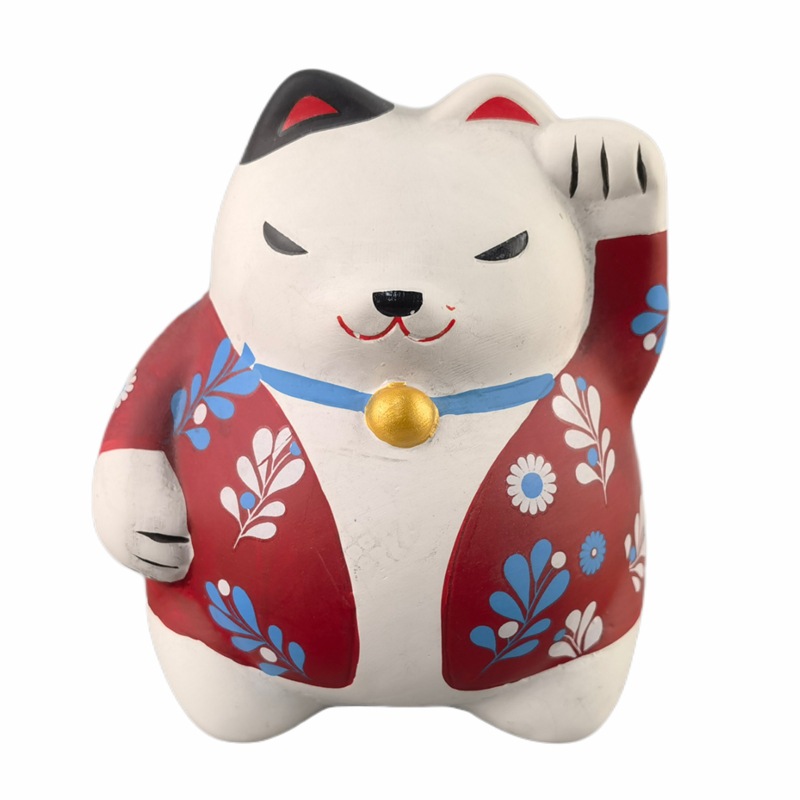 estilo japonés para atraer la riqueza de los gatos cerámicos para curar pequeños adornos de comestibles para gatos para atraer la riqueza de los adornos de automóviles para el hogar flores para mascotas