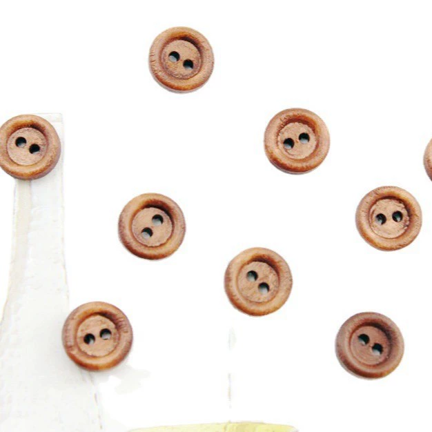 Оптовая продажа кофейного цвета журнал две пуговицы для глаз бусины деревянная Пряжка DIY ювелирные аксессуары материал 10 мм Кнопка два отверстия