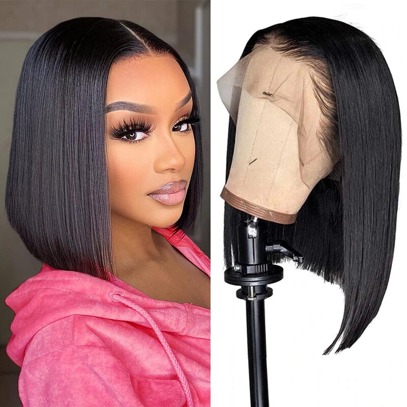 12A 100% Human Hair Bob Wig Bone Straight Wig Bobo Real Human Hair Wig