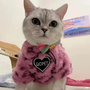 Pink Leopard Print ~ Winter Thick Plush Pet Warm Sweatshirt Cat Dog Bichon Teddy Cotton Coat Mika