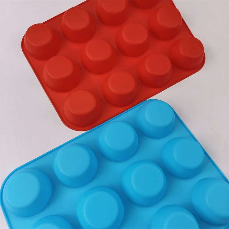 12 Langles Silicone Slim Cake Cup Cake Baked Pot without Sticky Mafen Cup Silicone Mold Kitchen Baking Tool