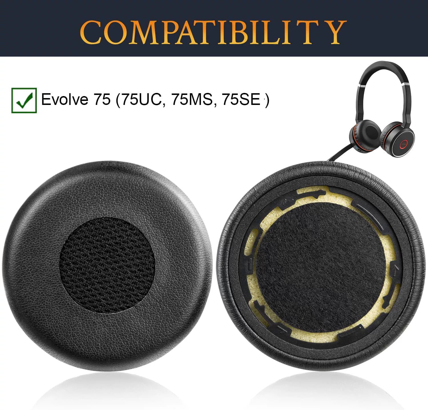 Совместимо с Jabra Evolve 75 75+ / 75 UC / 75ms Hryage Чехол для Jabra Evolve