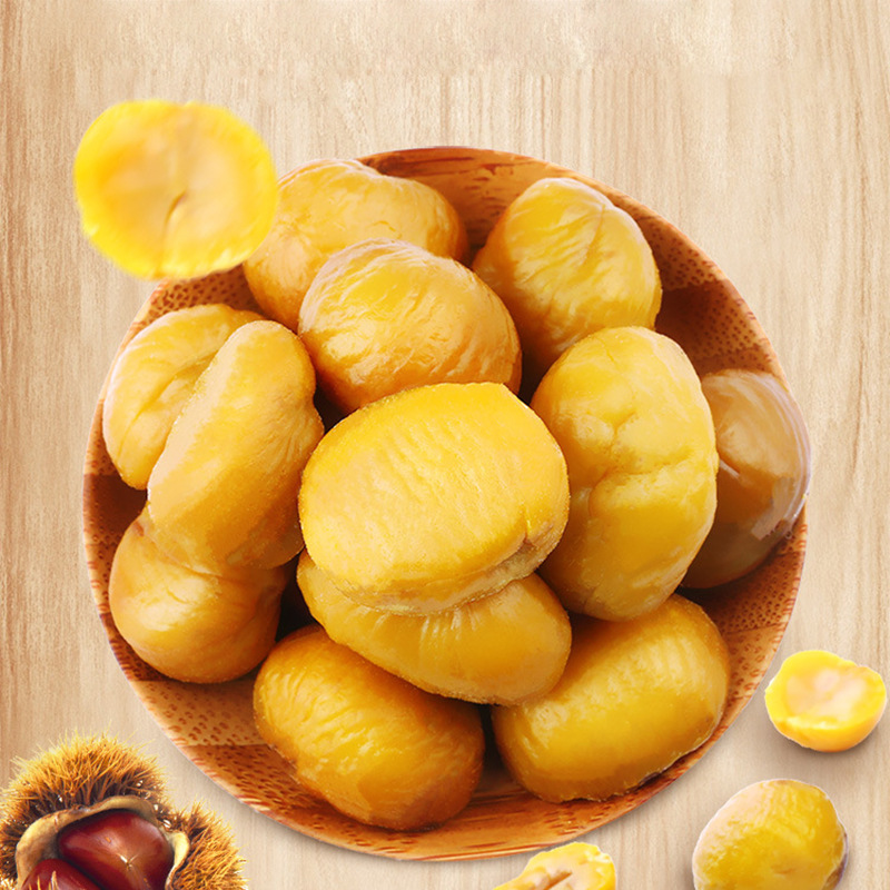 Baicao Wei Chestnut Kernel 80g Honey Flavor Box Standard 100 Packings Shelled Ready-to-Eat Roasted Chestnut Kernel Casual Snack