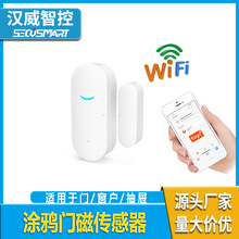 厂家直供涂鸦智能WiFi开门探测器门窗入侵报警手机APP远程Tuya