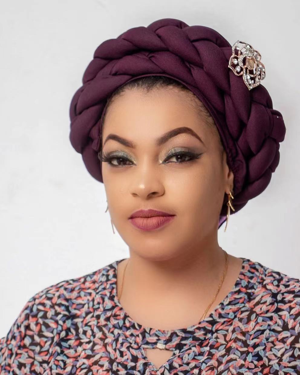 Muslim hat Autumn African hand-braided hat with accessory turban wrap_voghion.com