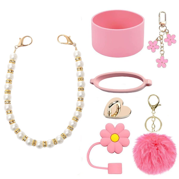 Gold and diamond seven-piece set pink