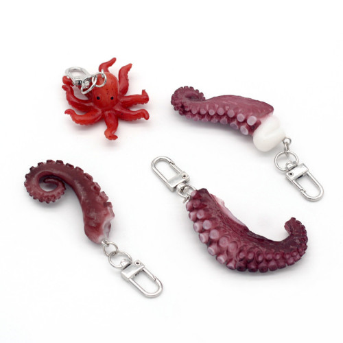 Simulation PVC food gift play creative octopus claw octopus model student small wholesale key ring buckle pendant decoration