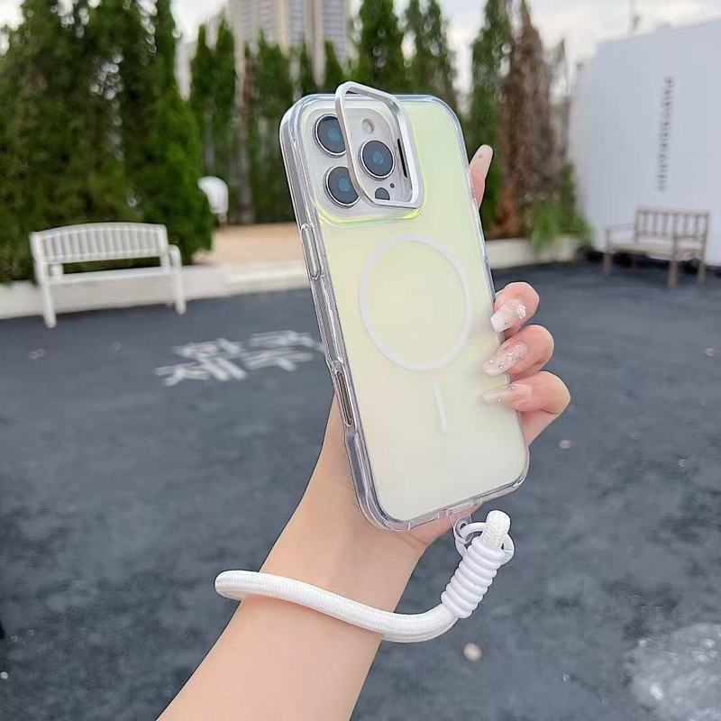 iPhone17promax携帯電話ケース、Apple 15レンズブラケット、落下防止保護カバー16Eに適したグラデーション磁気吸着|undefined