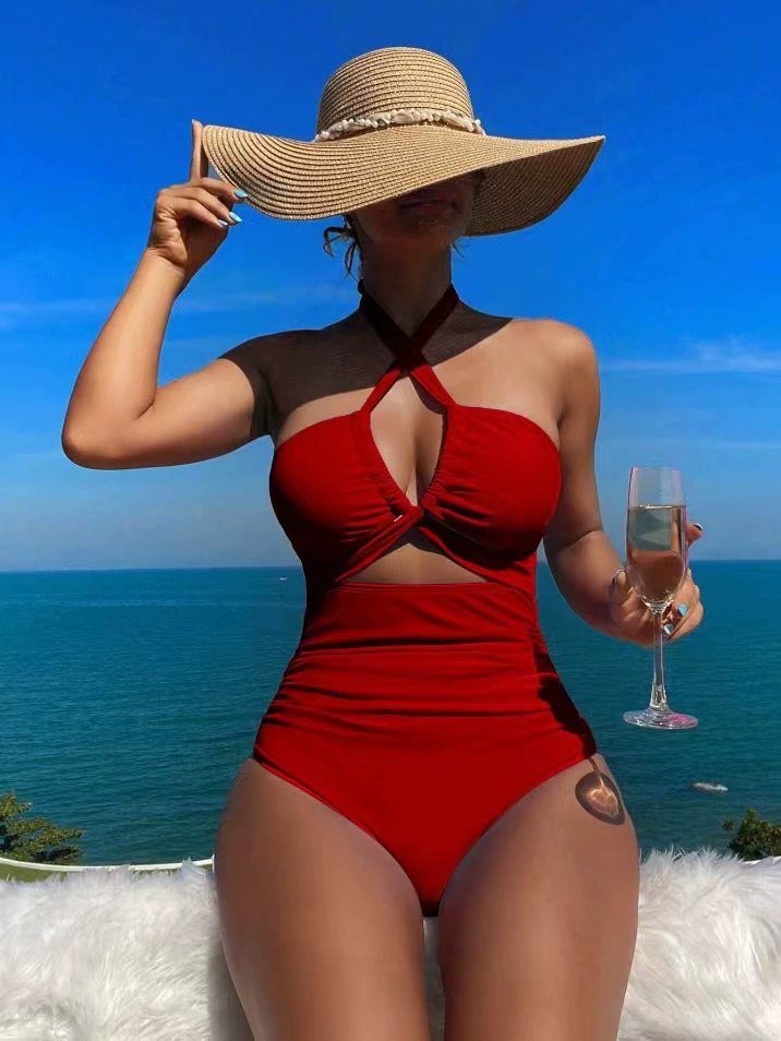 Цветной sexy купальник, европейский стиль, высокая талия