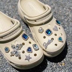 サファイア蝶ラインストーン DIY 靴バックルアクセサリーハイエンド diy ジュエリーアクセサリースリッパサンダル下駄靴花