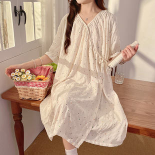 Mustang also pajamas Mustang also new cloud cotton ten thousand years of short sleeve month clothing to be produced outside single home clothing suit
