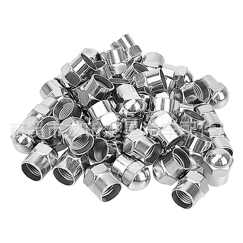 Plastic valve cap car tire valve cover hexagonal chrome plated dust cap with washer ABS valve cap Universal