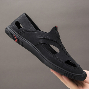 2024 Summer Men's Shoes Sandals Hollow Out Men's New Style Breathable Soft Sole Lightweight Casual Out Hole Shoes for Car-driving Shoes