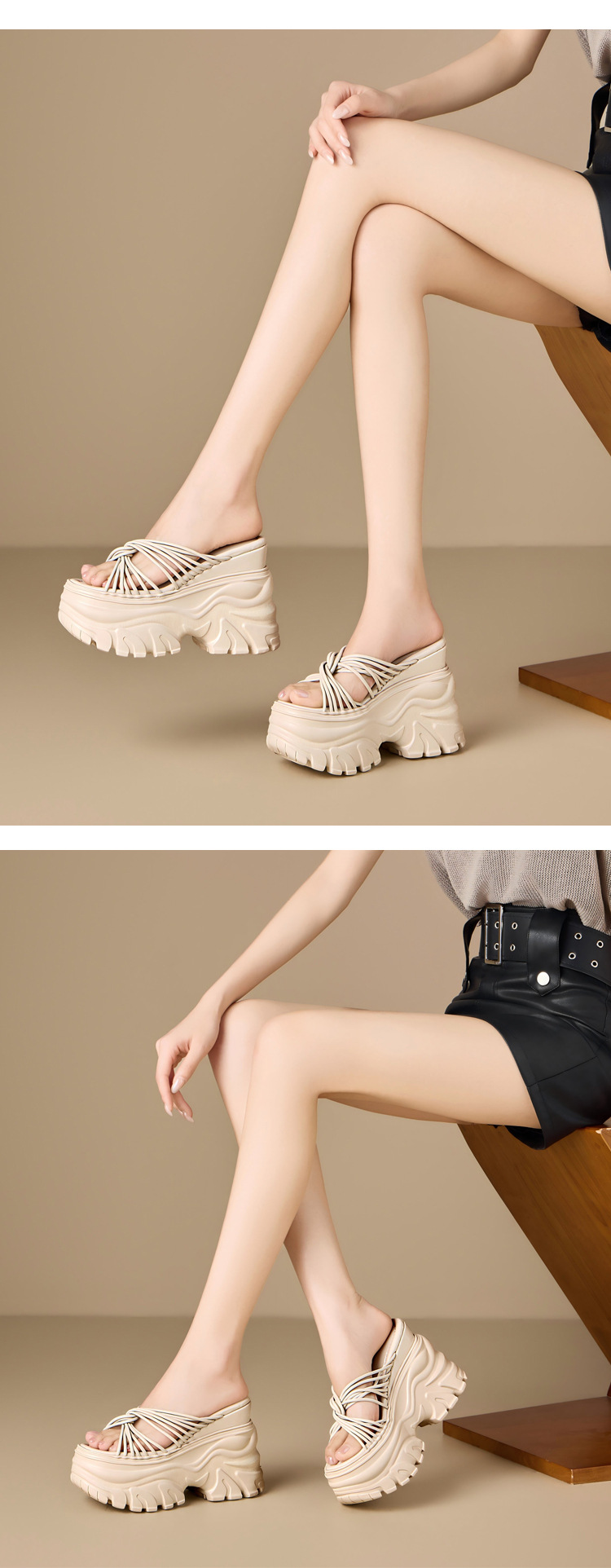 Sandal cao gót nữ quai ngang đế xuồng gót 12 cm phong cách Hàn Quốc — Vàng nhạt chi tiết 5