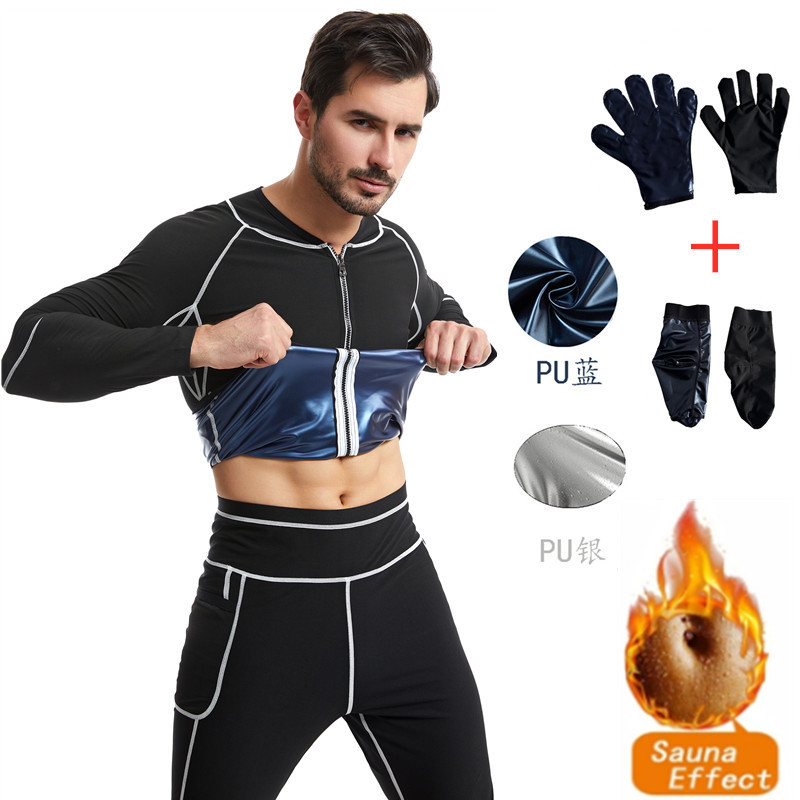 European and American sweat suit Amazon men's and women's fitness belly contracting yoga corset sweat shaping waist corset suit