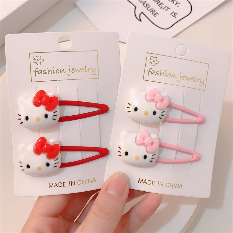 Caricatura gatito cinta de goma cuerda para el cabello de la niña corazón lindo de alta elasticidad cuerda para la cabeza de gatito rojo en línea anillo para el cabello accesorios de cabello