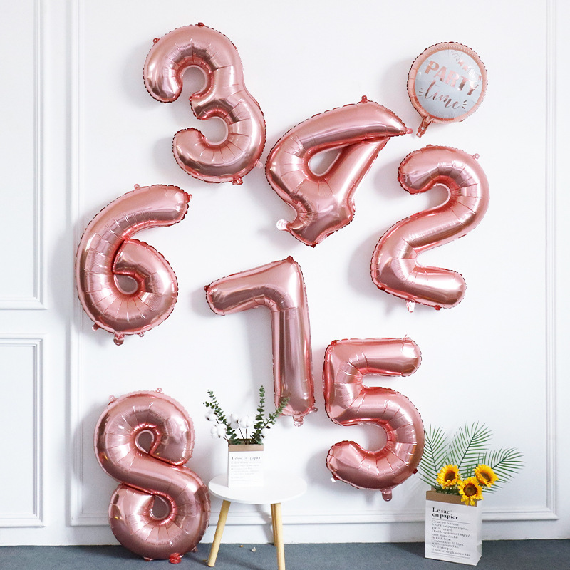 クロスボーダー卸売 40inch アメリカ版デジタルホイルバルーン模造アメリカンスリムデジタル誕生日パーティー装飾バルーン|undefined