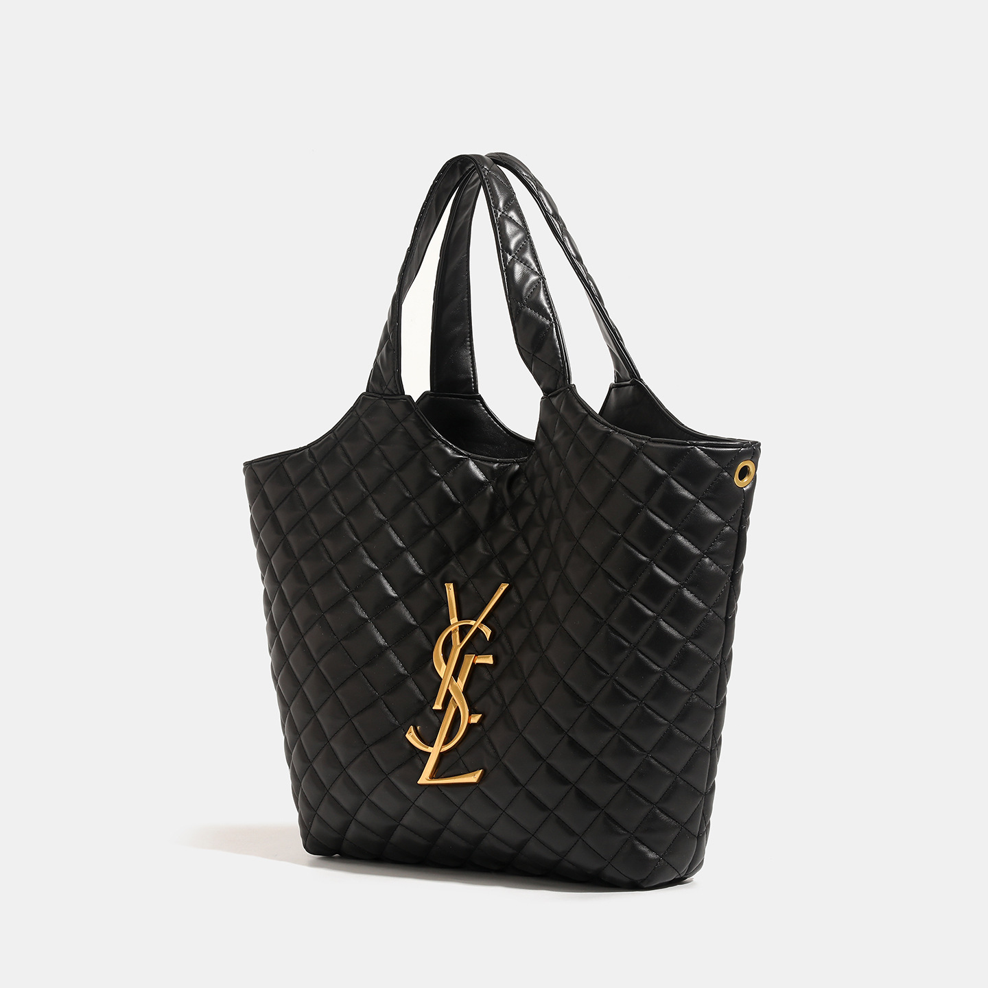 [Etiqueta abotonable] Nuevo estilo Yangshulin retro tote de gran capacidad rombo bolso de axila portátil bolso de compras de todo fósforo mujer