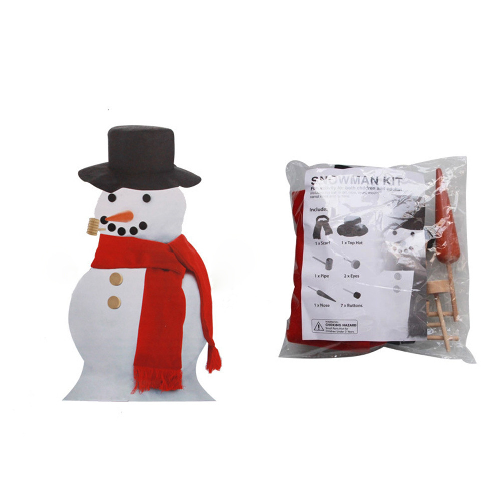 Invierno Snowman Set Navidad Snowman Set de madera botones pipa sombrero bufandas