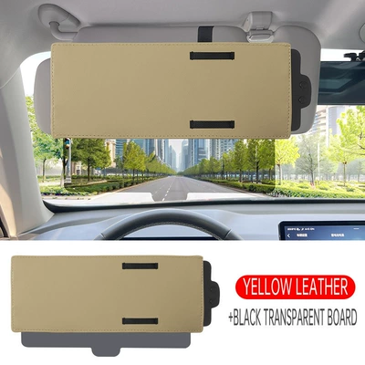 Sun shade – Car Portable Sun Visor - beige-leather-black-transparent-board