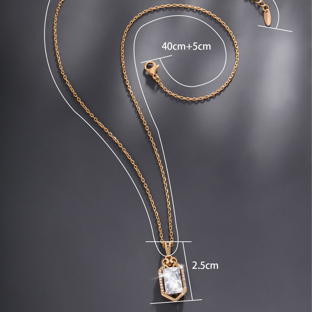 Xuing joyería europea y americana Internet celebridad aleación joyería micro incrustaciones de circón cuadrado geométrico colgante de lujo de alta calidad colgante