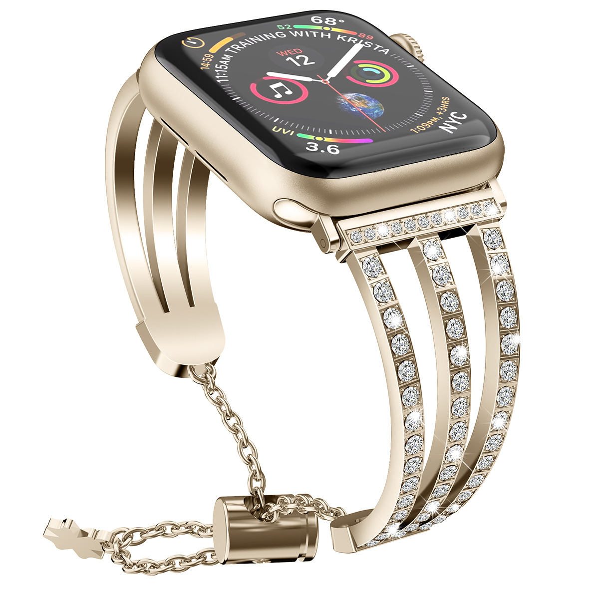 Apple Watch Strap Is Suitable for Applewatch 1-9 Generation Alloy Diamond iWatch Metal Steel Strap Hot-Selling Bracelet