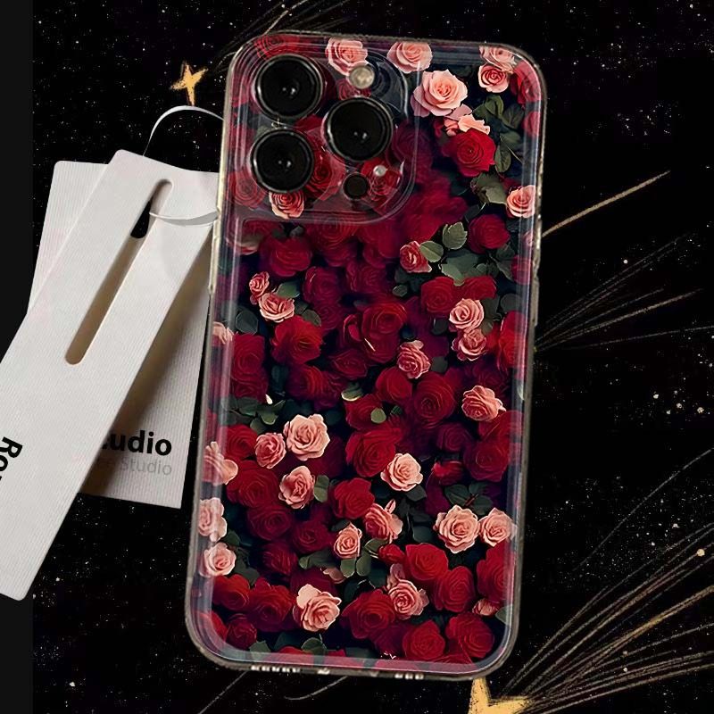Funda protectora para iPhone 16 15 14 13 12 11 Pro Promax Plus Rose Group para iPhone 15 Promax Apple 16 Dibujos animados 14 Tendencia 13 Anticaída 11_voghion.com