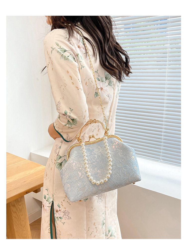 Grouss Kapazitéit Spitzeklammer Damentasch Handtasch Schëllertasch Cheongsam Tasch High-End Kaddo Antik Tasch Perl Handtasch_voghion.com