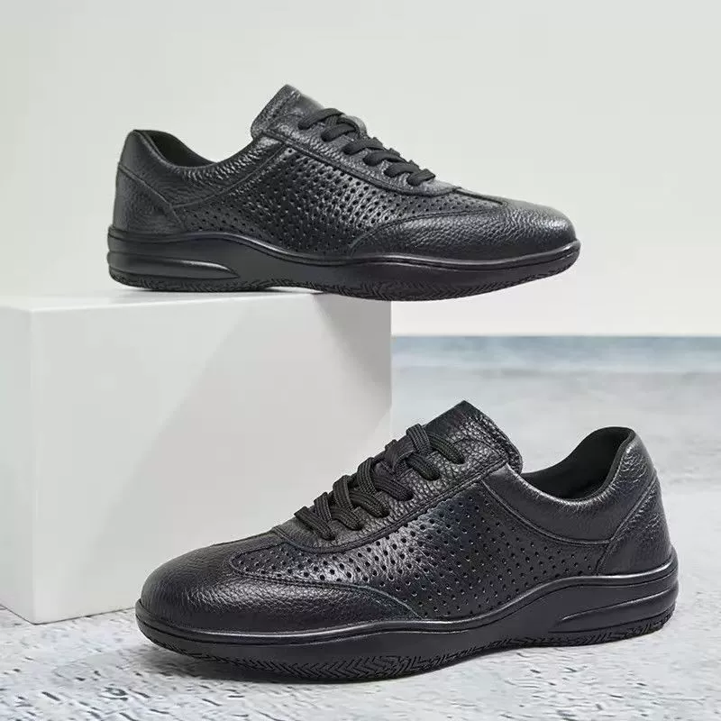 2025 новые летние мужские сандалии из натуральной кожи, дышащие мужские повседневные кожаные туфли, универсальная мужская обувь с мягкой подошвой