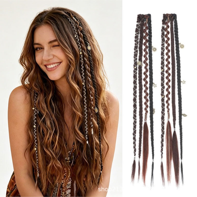 Maillard wig braids, wasteland style African half-head dreadlocks, finished braids, European and American bohemian style braids