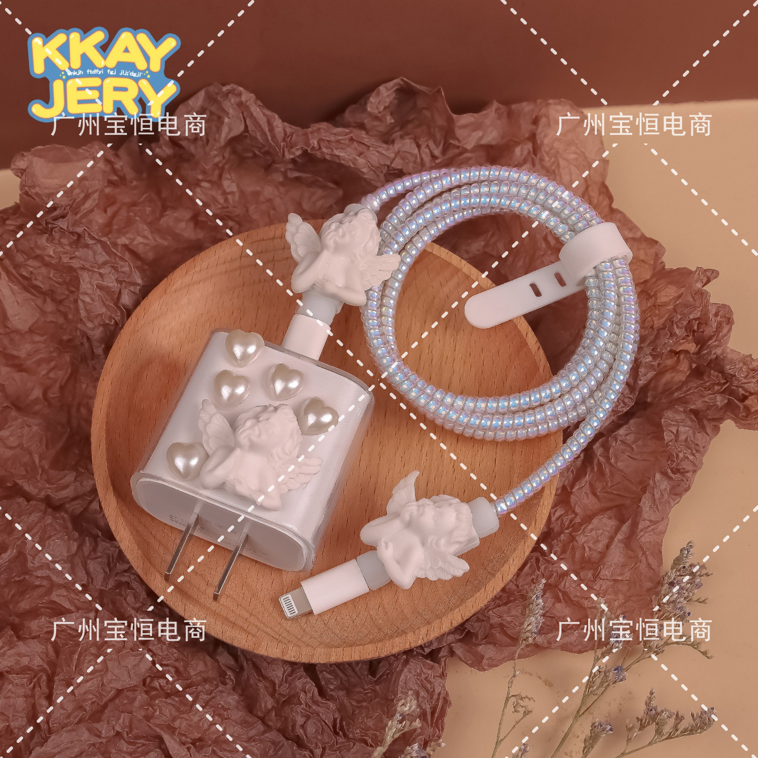 20W transparente D Chin apoyo Ángel amor 59 blanco T cuatro conjuntos