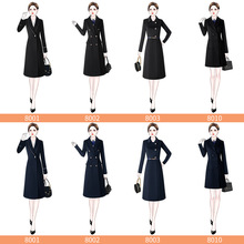 职业毛呢大衣女中长款物业案场客服售楼处珠宝店4S店酒店前台冬装