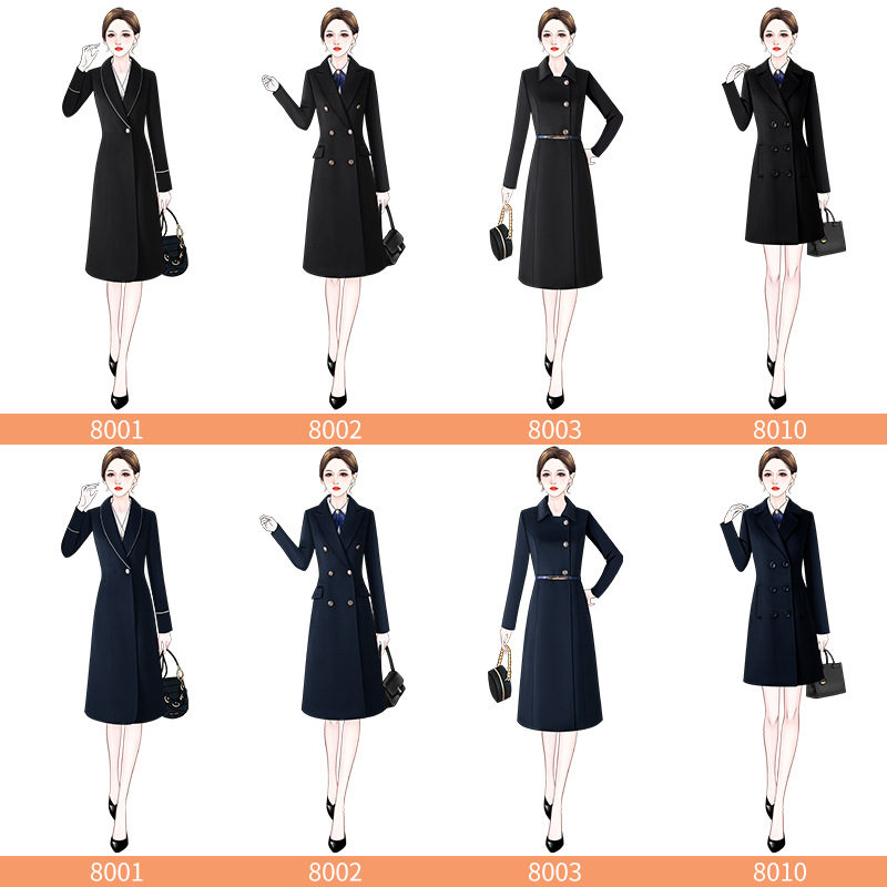 职业毛呢大衣女中长款物业案场客服售楼处珠宝店4S店酒店前台冬装
