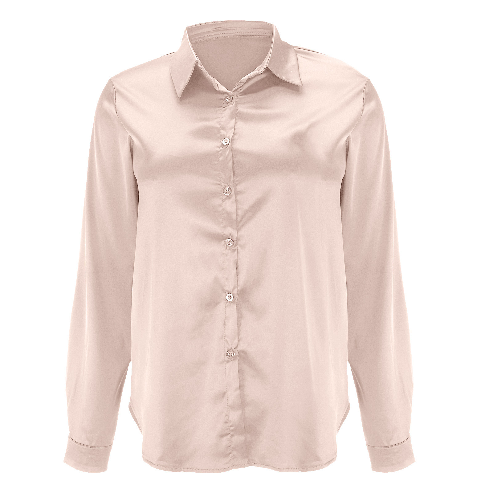 Popular Item On 's European And American Independent Sites: Women's Pullover V-neck Solid Color Elegant Satin_ecoleips.com