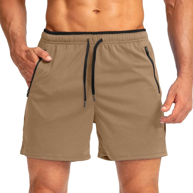Cross-Border Direct Supply Men's Running Shorts with Zipper Pockets, Quick-Dry Gym Workout Shorts, Wholesale from Manufacturer Cross-Border Direct Supply Men's Running Shorts with Zipper Pockets, Quick-Dry Gym Workout Shorts, Wholesale from Manufacturer