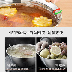 加厚食品級316不鏽鋼碗盤家用加深圓形斜邊防溢小湯盆湯飯碗批發